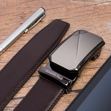 PASEK DO SPODNI AP 01-012 DARK BROWN - PAKIET 5 SZTUK