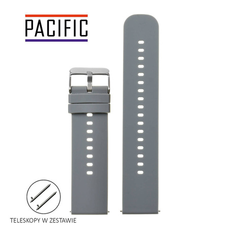 PASEK U27 - 7/SL - CIEMNY SZARY / SREBRNY - 22mm