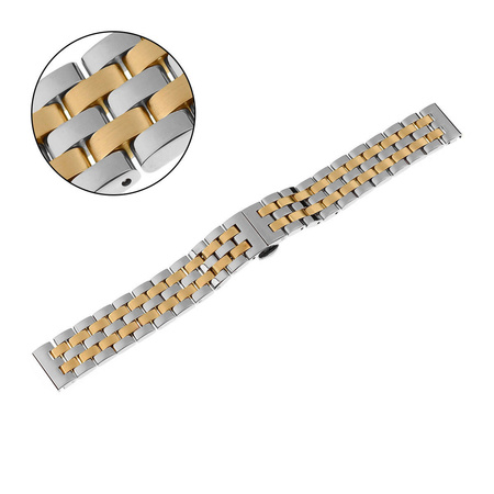 BRANSOLETA - SOLID ZAP. MOT. - MB 52 - 31/30 - SREBRNY / ZŁOTY - 20mm