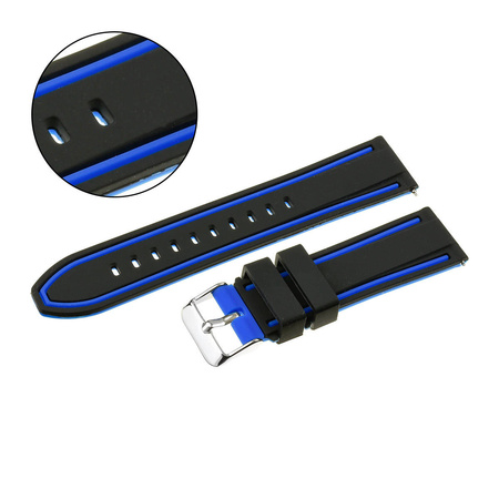 PASEK U14 - 1.16 - CZARNY / NIEBIESKI - 24MM