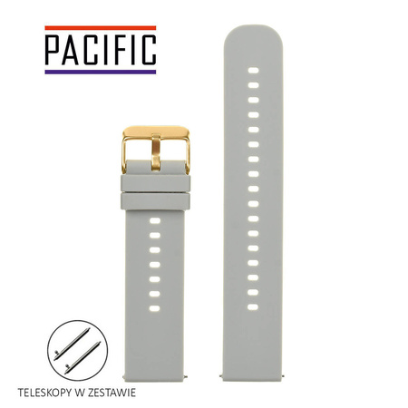 PASEK U27 - 32/G - JASNY SZARY / ZŁOTY - 18mm