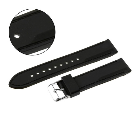 PASEK U20 - 1 - CZARNY / CZARNA NIĆ - 18mm