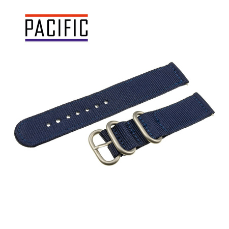 PASEK N02 - 5/SL - GRANATOWY / SREBRNY - 22MM