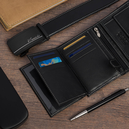 KOMPLET KRYNICKI - 111 BLACK / WHITE - PASEK 120 cm