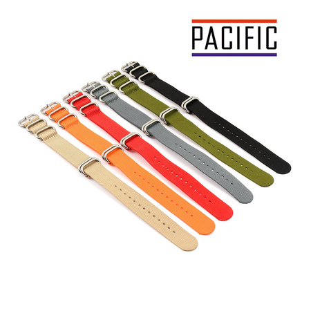 PASEK PARCIANY N01 - 1/S - CZARNY / SREBRNY - 18MM