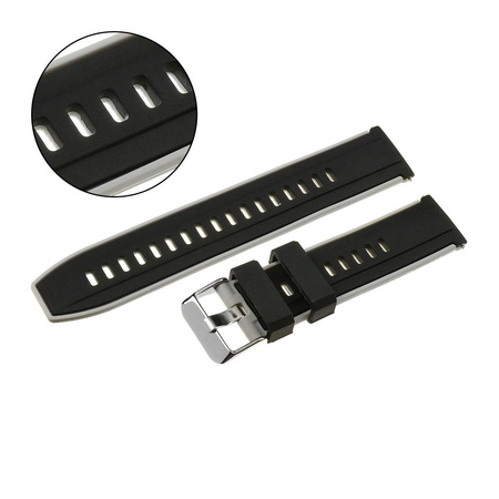 PASEK U22 - 1.7 - CZARNY / CIEMNY SZARY - 22mm