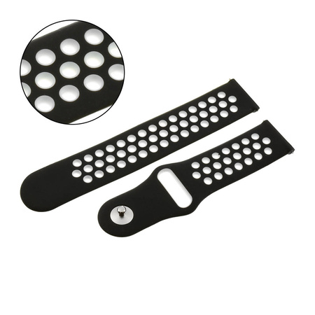 PASEK U11 - 1.22 - CZARNY / BIAŁY - 20MM