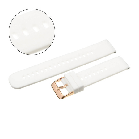 PASEK U27 - 22/RG - BIAŁY / RÓŻOWE ZŁOTO - 20mm