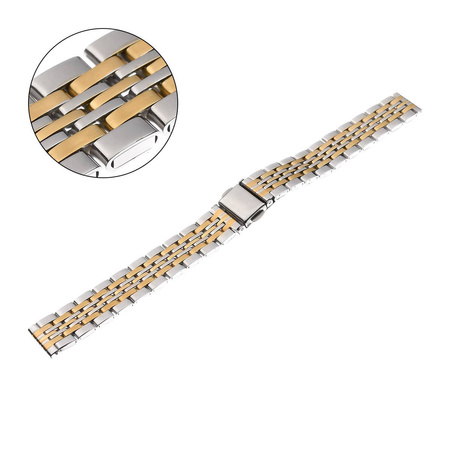 BRANSOLETA STALOWA SLIM - MODEL 44 - 31/30 - SREBRNY/ZŁOTY - 16mm