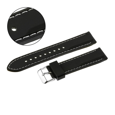 PASEK U20 - 1.22 - CZARNY / BIAŁA NIĆ - 26mm