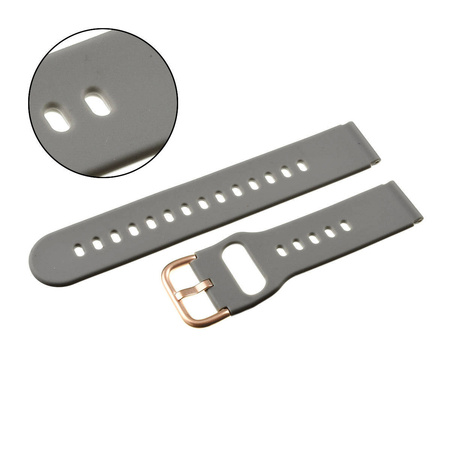 PASEK U01 - 7/RG - CIEMNY SZARY / RÓŻOWY ZŁOTY - 18MM