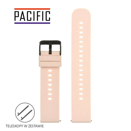 PASEK U27 - 13/BL - JASNY RÓŻ / CZARNY - 20mm