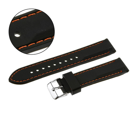 PASEK U20 - 1.12 - CZARNY / POMARAŃCZOWA NIĆ - 26mm