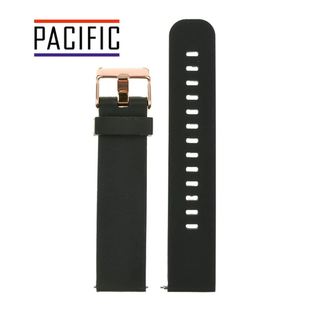 PASEK U15 - 1/RG - CZARNY / RÓŻOWY ZŁOTY - 20MM