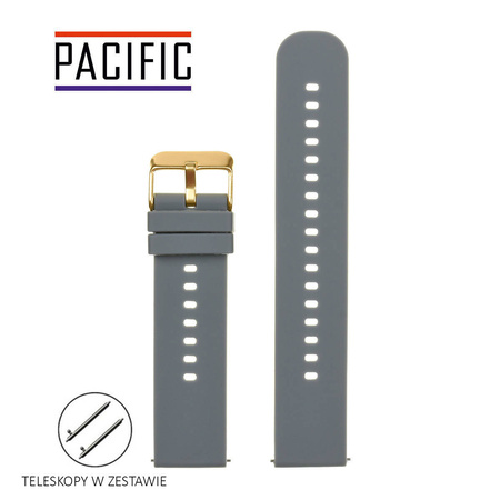 PASEK U27 - 7/G - CIEMNY SZARY / ZŁOTY - 22mm