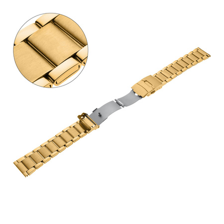 BRANSOLETA - STALOWA HQ - MB 101 - 30 - ZŁOTY - 22mm