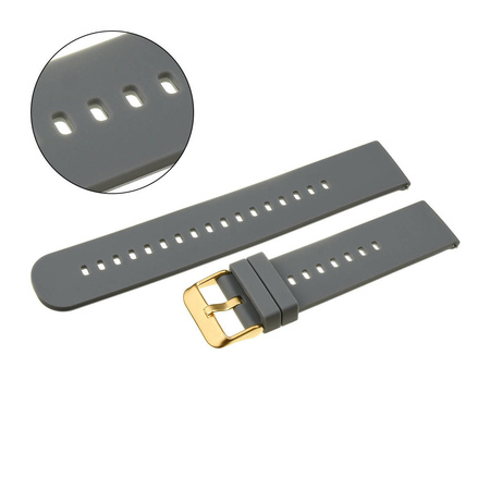 PASEK U27 - 7/G - CIEMNY SZARY / ZŁOTY - 22mm