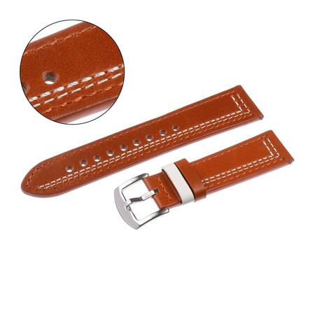 PACIFIC W73 - 9.22 - BRĄZOWY / BIAŁA NIĆ - 22MM