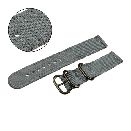 PASEK N02 - 7/B - SZARY / CZARNY - 24MM