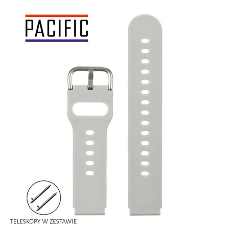 PASEK U01 - 32/S - JASNY SZARY / SREBRNY - 22MM