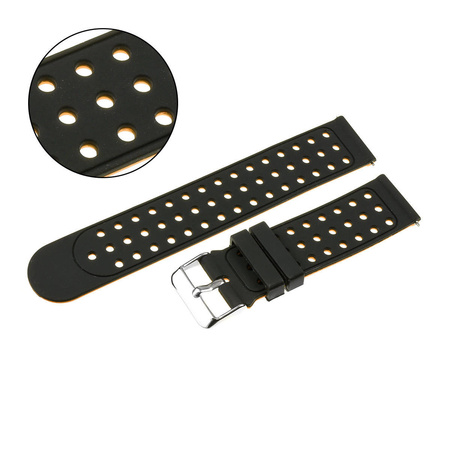 PASEK U12 - 1.12 - CZARNY / POMARAŃCZOWY - 20MM