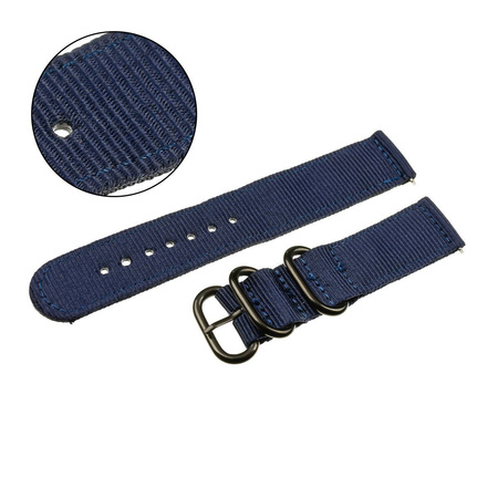 PASEK N02 - 5/B - GRANATOWY / CZARNY - 22MM