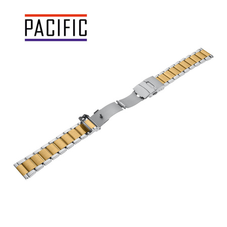 BRANSOLETA - STALOWA HQ - MB 101 - 31/30 - SREBRNY / ZŁOTY - 20mm