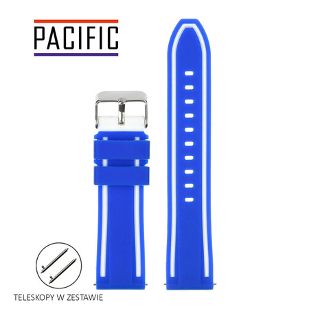 PASEK U14 - 16.22 - NIEBIESKI / BIAŁY - 20MM