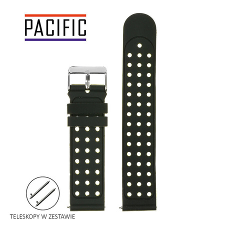 PASEK U12 - 1.11 - CZARNY / ZIELONY - 22MM