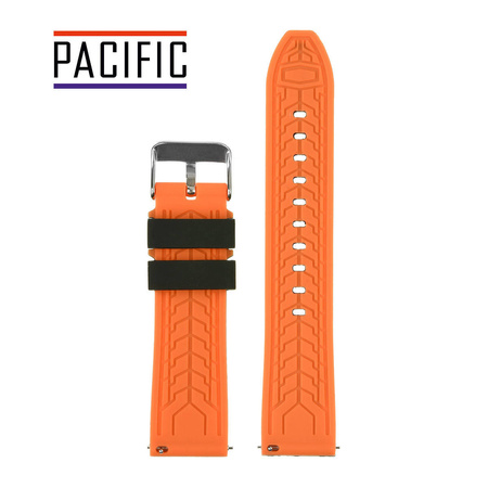 PASEK U14 - 1.12 - CZARNY / POMARAŃCZOWY - 22MM