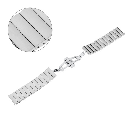 BRANSOLETA - SOLID ZAP. MOT. - MB 65 - 31 - SREBRNY - 22mm