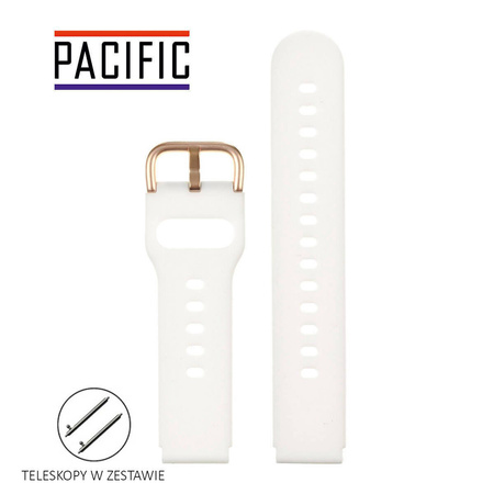 PASEK U01 - 22/RG - BIAŁY / RÓŻOWY ZŁOTY - 18MM