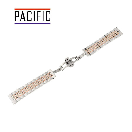 BRANSOLETA - SOLID ZAP. MOT. - MB 54 - 31/33 - SREBRNY / RÓŻOWY ZŁOTY - 22mm