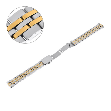 BRANSOLETA - STALOWA HQ - MB 102 - 31/30 - SREBRNY / ZŁOTY - 14mm