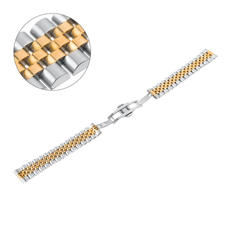 BRANSOLETA - SOLID ZAP. MOT. - MB 61 - 31 / 30 - SREBRNY / ZŁOTY - 18mm