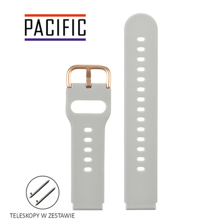 PASEK U01 - 32/RG - JASNY SZARY / RÓŻOWY ZŁOTY - 18MM