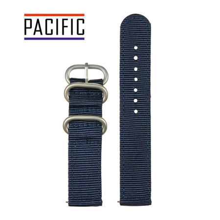 PASEK N02 - 5/SL - GRANATOWY / SREBRNY - 24MM