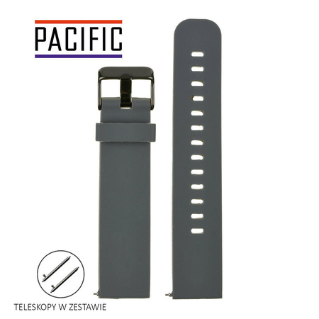 PASEK U15 - 7/B - CIEMNY SZARY / CZARNY - 20MM