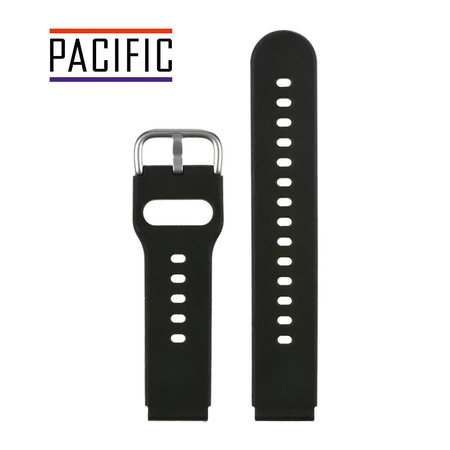 PASEK U01 - 1/S - CZARNY / SREBRNY - 18MM