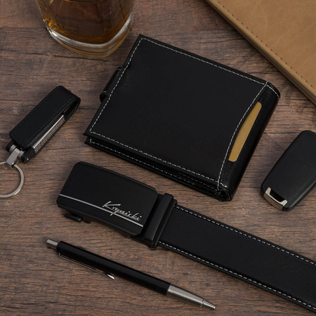 KOMPLET KRYNICKI - 113 BLACK / WHITE - PASEK 125 cm