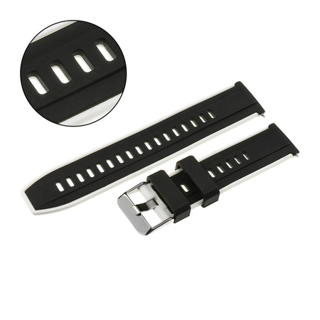 PASEK U22 - 1.22 - CZARNY / BIAŁY - 22mm