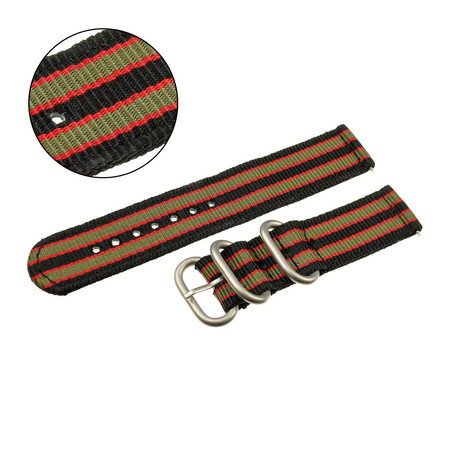 PASEK N02 - N96/SL - WIELOKOLOROWY / SREBRNY - 24MM