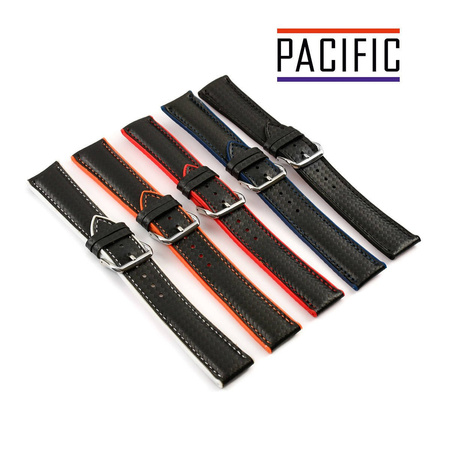 PASEK U19 - 1.12 - CZARNY / POMARAŃCZOWA NIĆ - 20mm