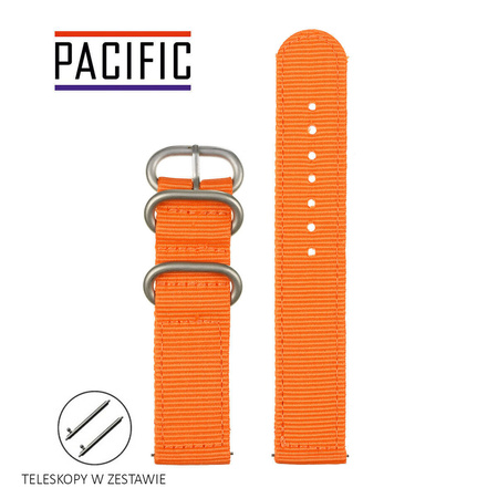 PASEK N02 - 12/SL - POMARAŃCZOWY / SREBRNY - 24MM