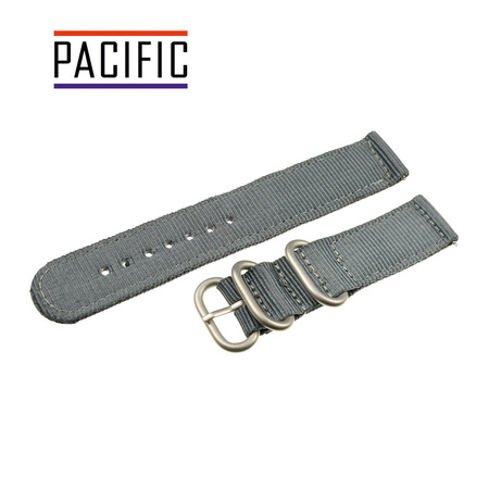 PASEK N02 - 7/SL - SZARY / SREBRNY - 24MM