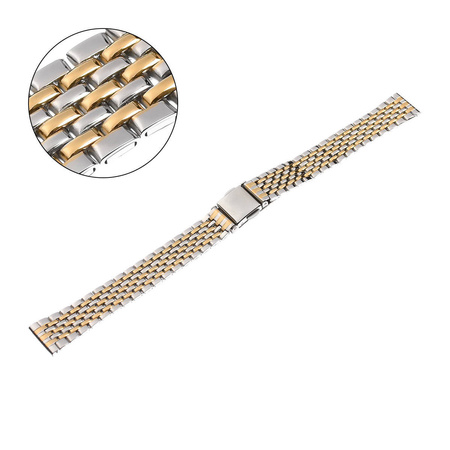 BRANSOLETA STALOWA SLIM - MODEL 41 - 31/30 - SREBRNY/ZŁOTY - 12mm