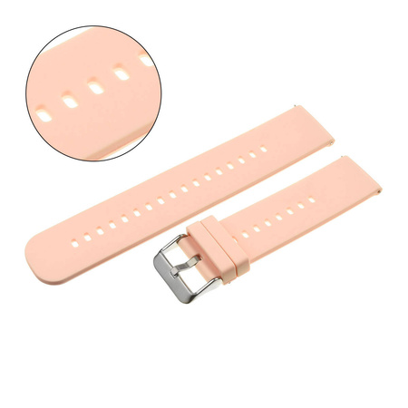 PASEK U27 - 14/SL - RÓŻOWY / SREBRNY - 22mm