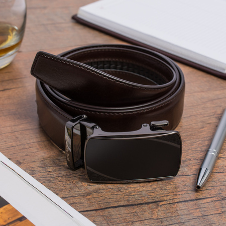 PASEK DO SPODNI AP 01-005 DARK BROWN- PAKIET 5 SZTUK