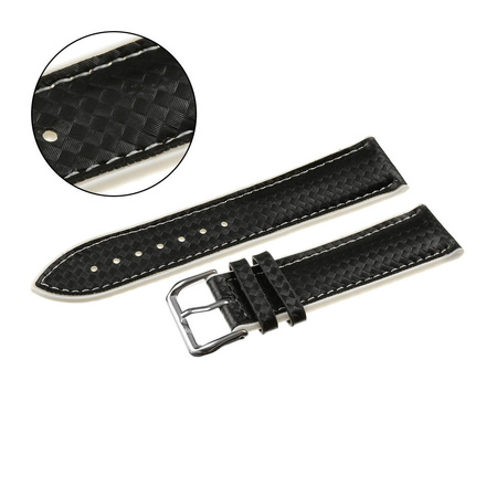 PASEK U19 - 1.22 - CZARNY / BIAŁA NIĆ - 20mm