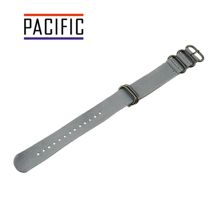 PASEK PARCIANY N01 - 7/B - SZARY / CZARNY - 22MM